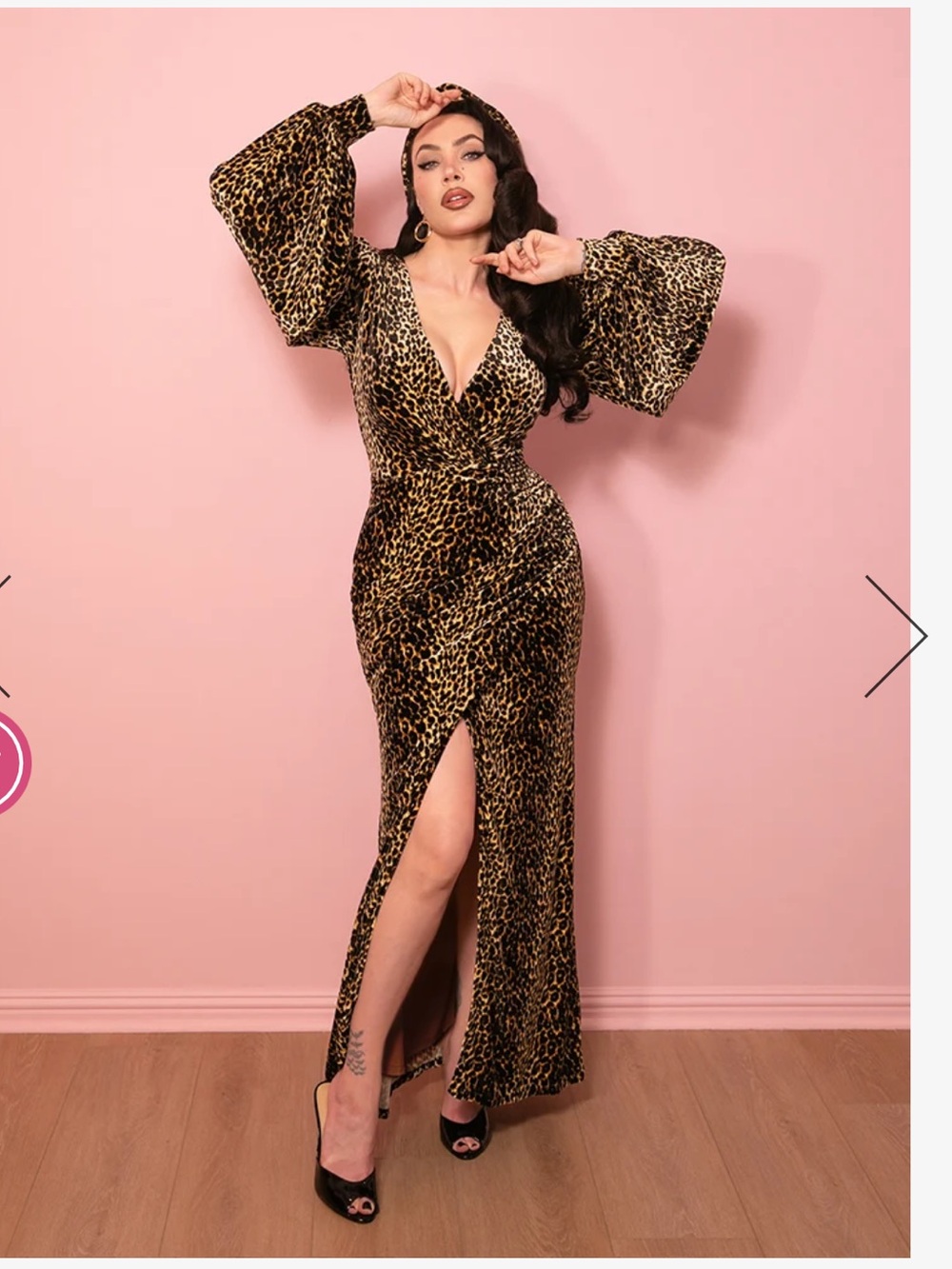 Film Noir Gown in Leopard Velvet 2X-NWT